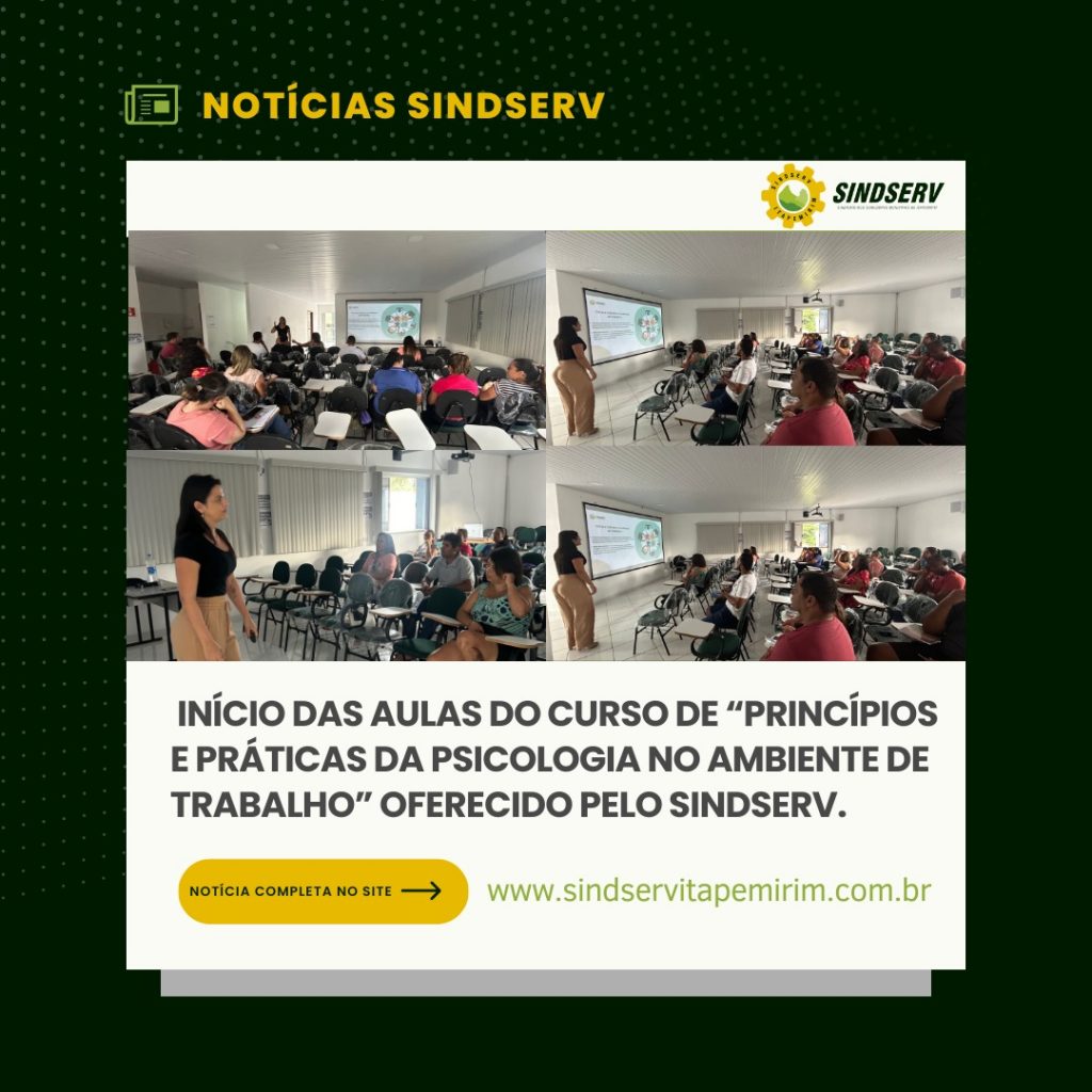 CURSOS OFERECIDOS PELO SINDSERV Sindserv